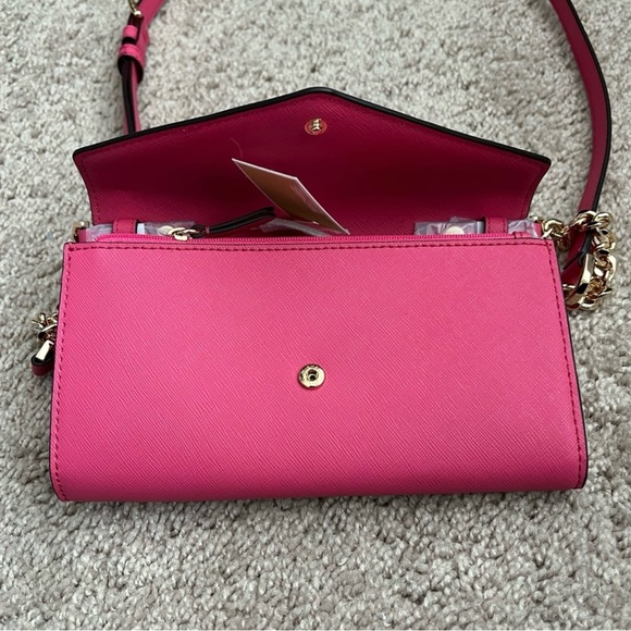 michael kors jet set charm envelope phone crossbody Hibiscus pink new with tag - Picture 2 of 7